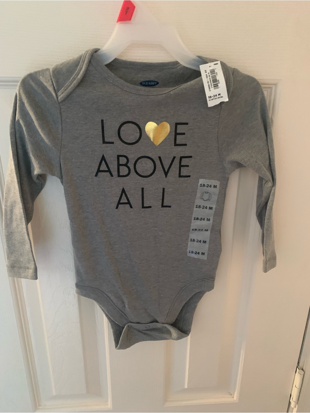 Baby Old Navy Long Sleeve Onesie Love Above All Size 18-24 M
